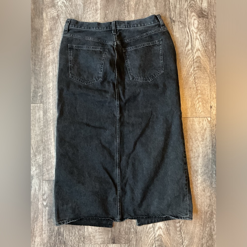 Madewell Womens Size 29 Denim Mid-Rise Maxi Skirt in Lunar Wash Black - Picture 5 of 5